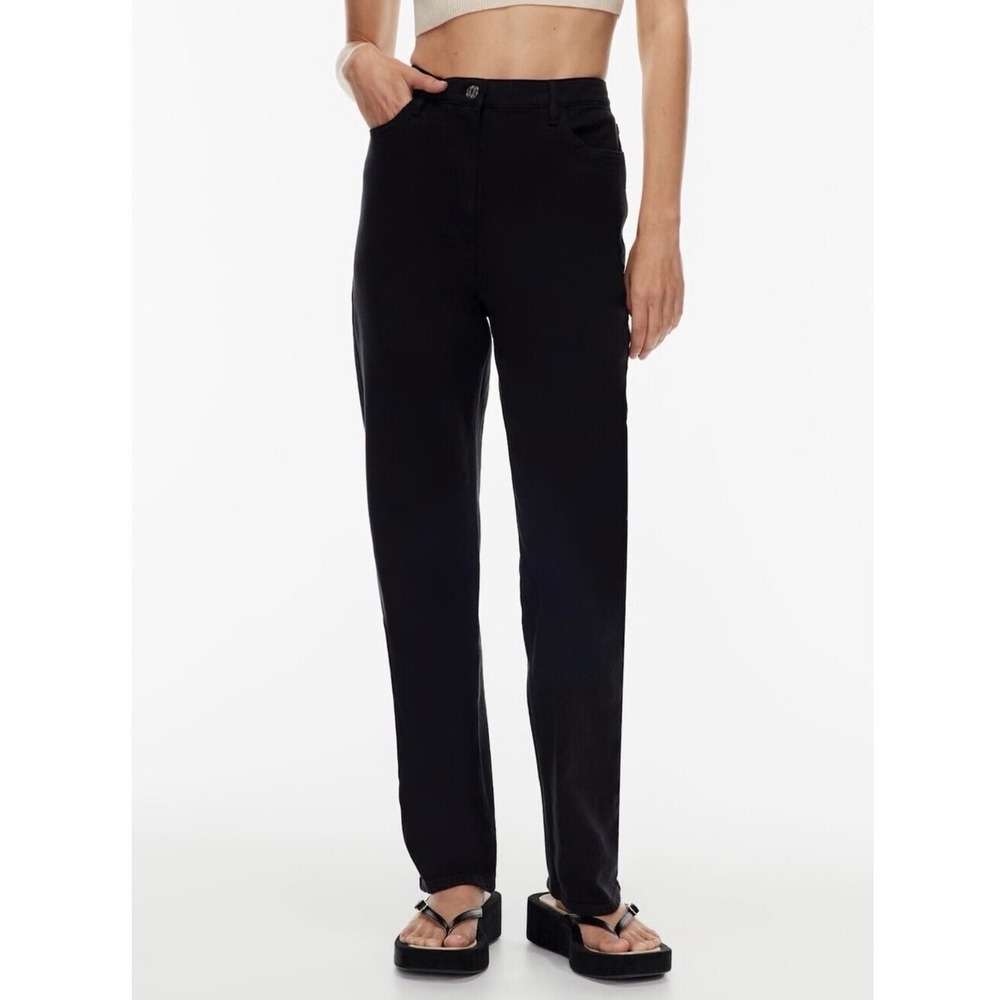 Wilfred Free The Melina Pant Black Straight Leg Jeans Women 2 High Rise Stretch
